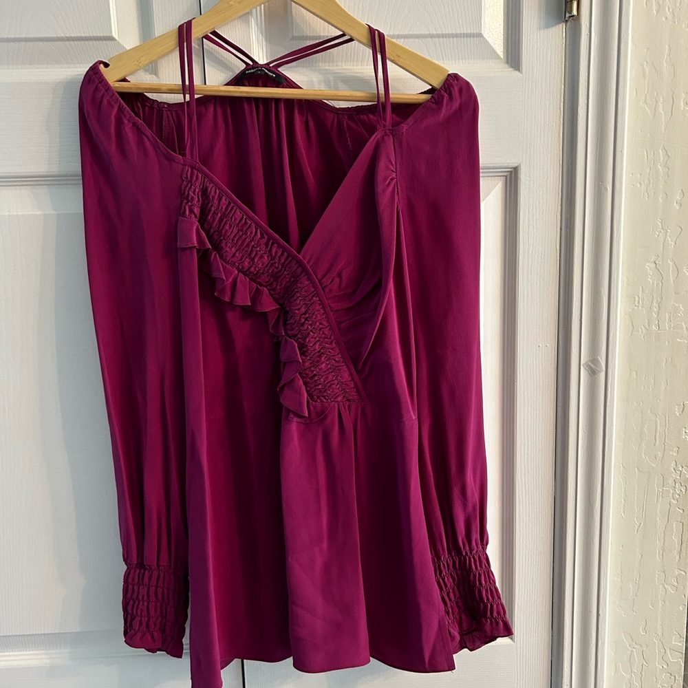 Nanette Lepore Wine colored silk  top